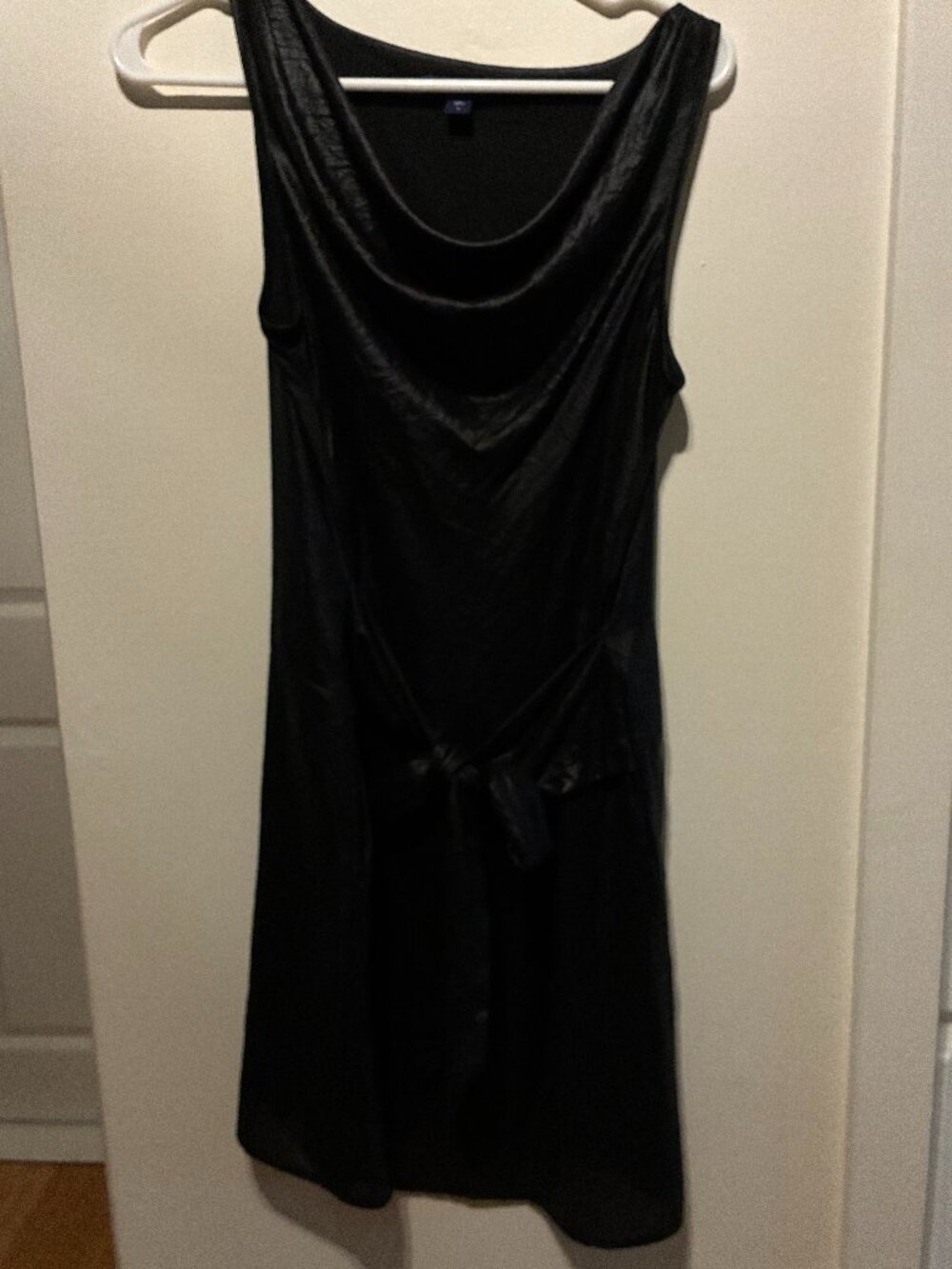 Gap Black Cowl Neck Tie-Waist Mini Dress Size 2